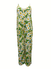 Floral Wide Leg Jumpsuit Backless Cami for Spring & Summer