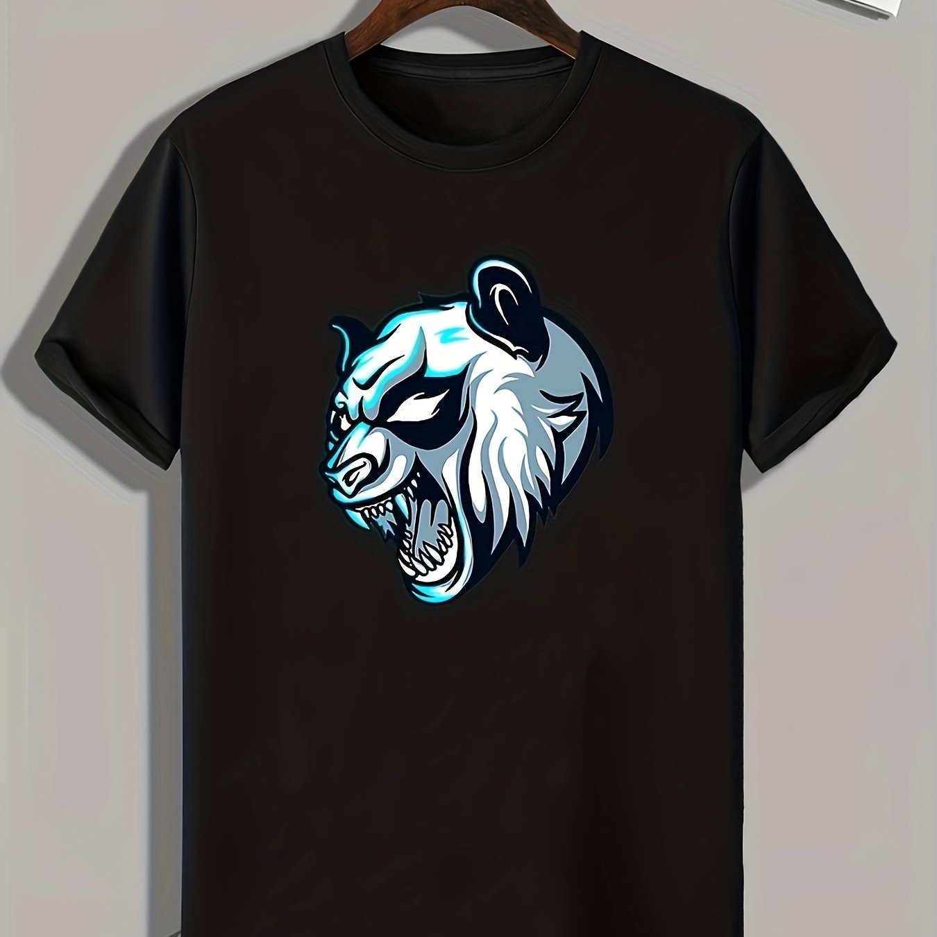Panda Print Men's Graphic T-shirt Casual Comfy Tees For Summer