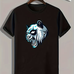 Panda Print Men's Graphic T-shirt Casual Comfy Tees For Summer