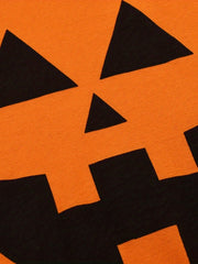 Kids 2pcs Halloween Pajamas Set Pumpkin Print Loungewear Cotton PJ Set