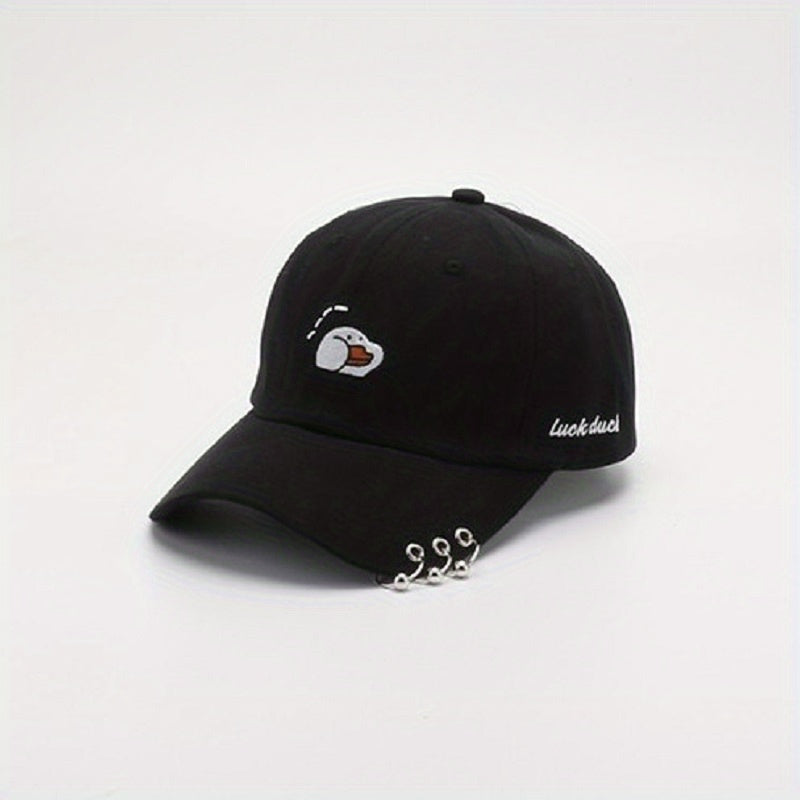 Cartoon Duck Embroidered Baseball Cap for Men & Women