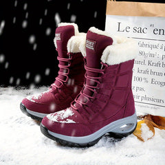 Women's Thermal Winter Boots Lace Up Soft Sole Non slip Snow Warm Shoes