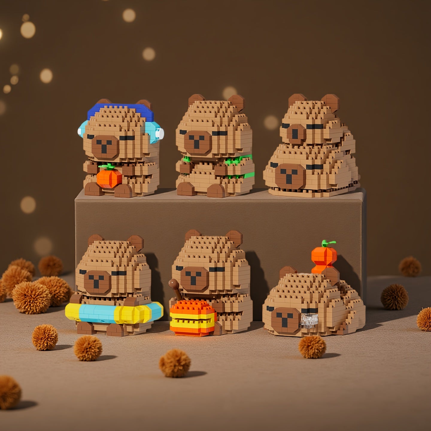 1000pcs Capybara Building Blocks Set Capybara Collection with Micro Drill