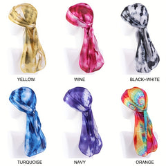 Tie Dyed Thick Silky Durag Floral Print Wave Cap