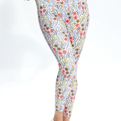 Plant Graphic Yoga Pants High Waist With Pocket Slim Fit Sports Workout