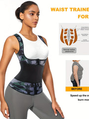 Neoprene Sauna Suit for Women Sweat Vest Waist Trainer Zipper Tank Top