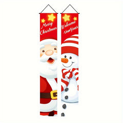 Christmas Porch Banner Sign Decorations Hanging Ornaments Door Decor