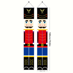 Nutcracker Christmas Decorations Porch Banner Soldier Model