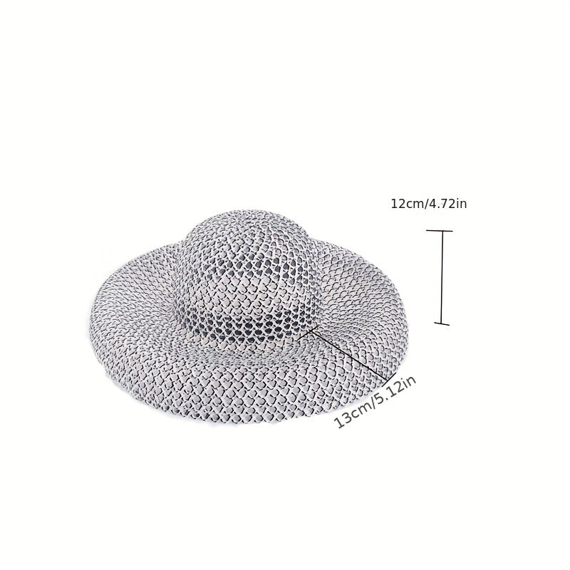 Casual Straw Sunshade Hat for Spring Summer Travel Seaside