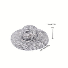 Casual Straw Sunshade Hat for Spring Summer Travel Seaside
