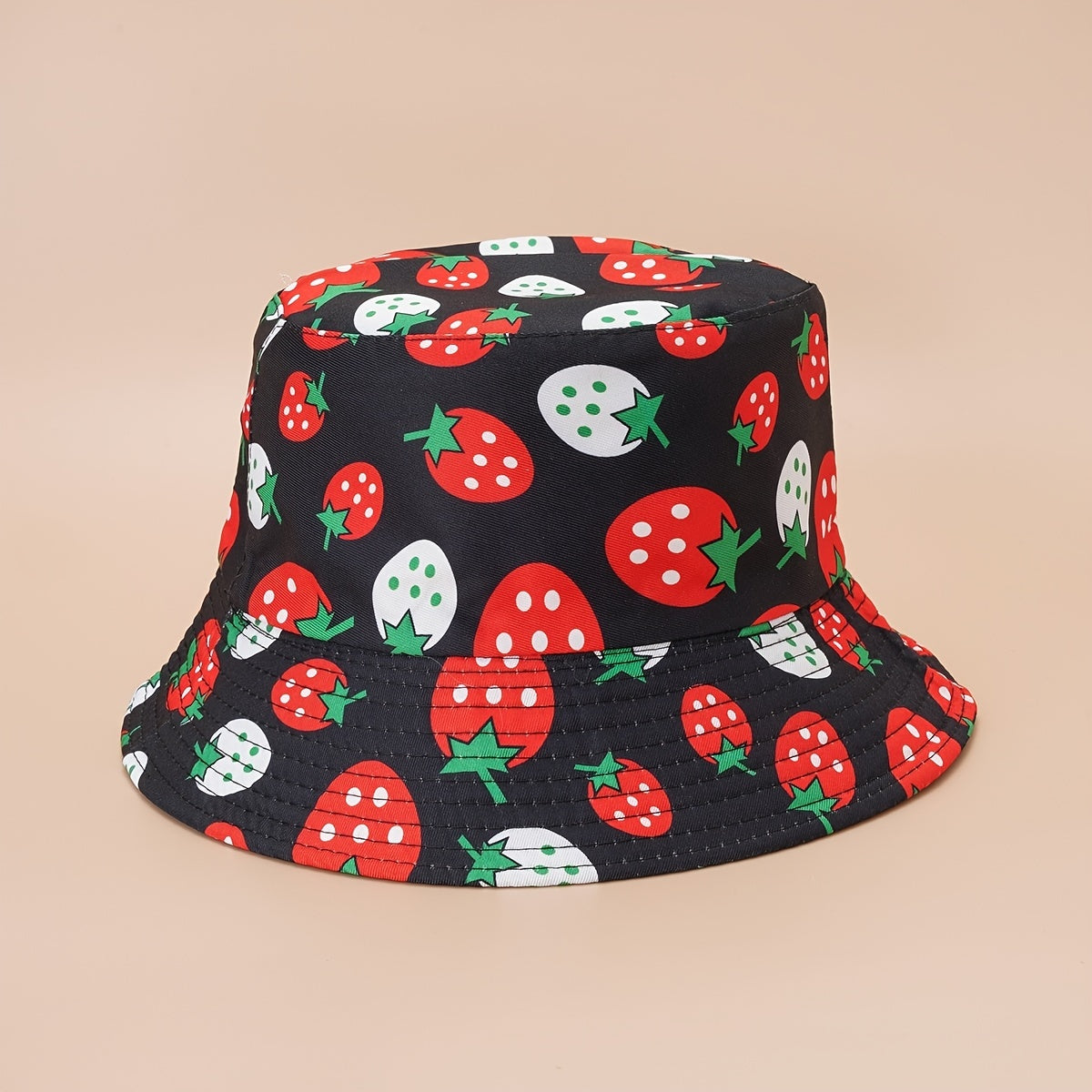 Graffiti Strawberry Hat Stylish Summer Sunshade Sunscreen Fisherman Hat