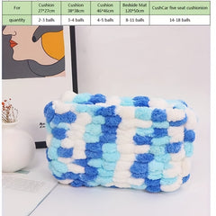 Colorful Thick Ball Yarn Rainbow Pom Pom Polyester Yarn 130g 25m 984in