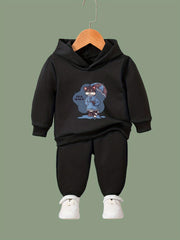 Sorrowful Cat Print 2pcs Girls Outfits For Sports Spring Fall Outdoor Gift