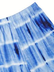 Tie Dye Matching Two piece Set Backless Halter Top & Elastic Shorts