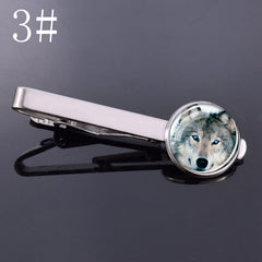 1pc Wolf Head Tie Clip Silver Metal Necktie Clip Suit Accessories Gift