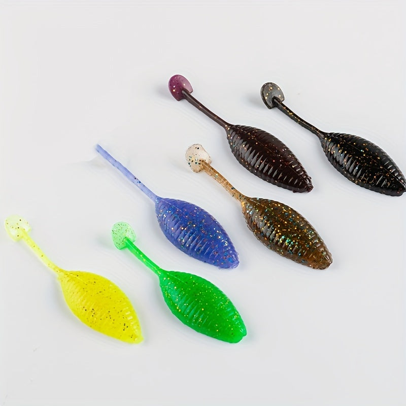8Pcs 3g Bionic Single Tail Floating Worm Soft Maggots Lure Soft Bait