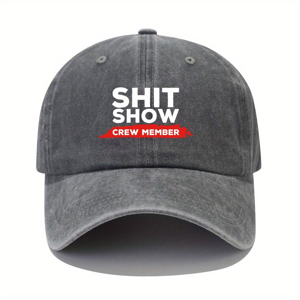 Adjustable Mens Soft Top Peaked Cap With SHIT SHOW Letter Printing