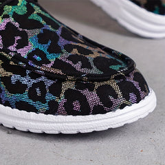 Leopard Pattern Low Top Sneakers Lightweight Casual Sport Flat Shoes
