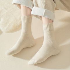 7 Pairs Plush Lined Socks Women's Stockings