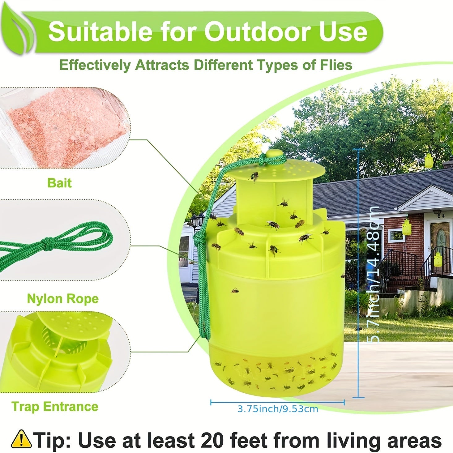 Reusable Outdoor Fly Traps Hanging Fly Catcher Non Toxic Fly Repellent