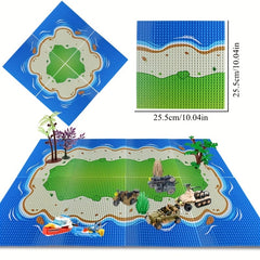 32x32 Small Dot Sea Island Baseplate Blocks City Street Road Base Plate
