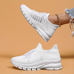 Women's Mesh Breathable Running Shoes Lightweight Lace Up Sneakers