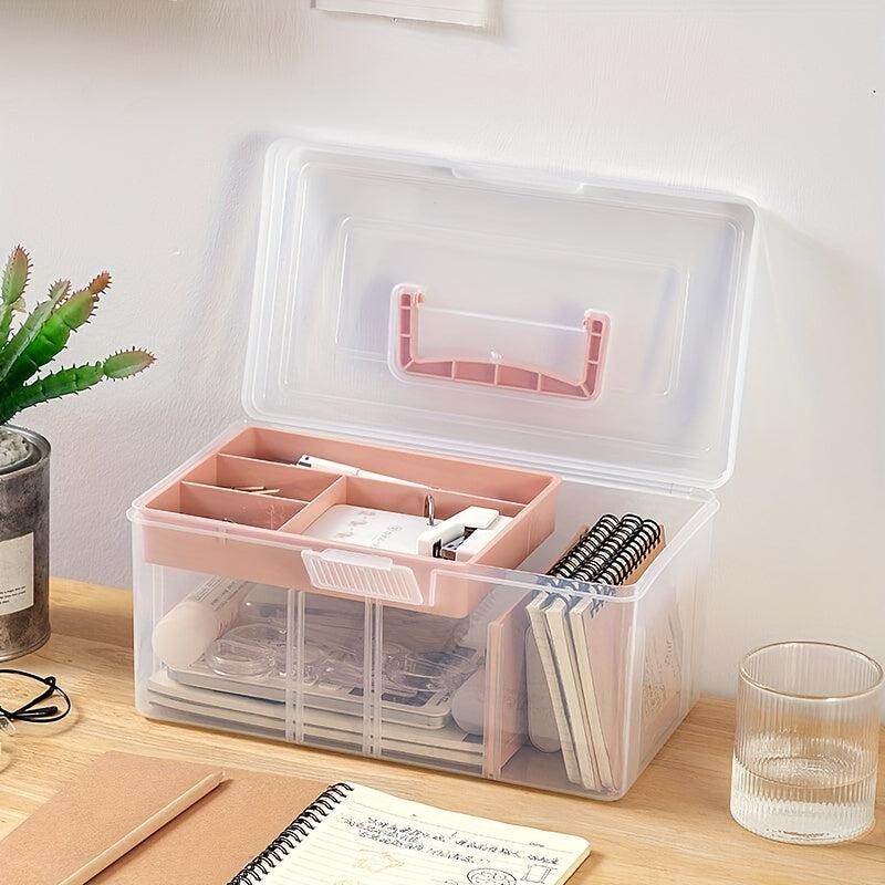Girly Heart Desktop Storage Box With Adjustable Compartments