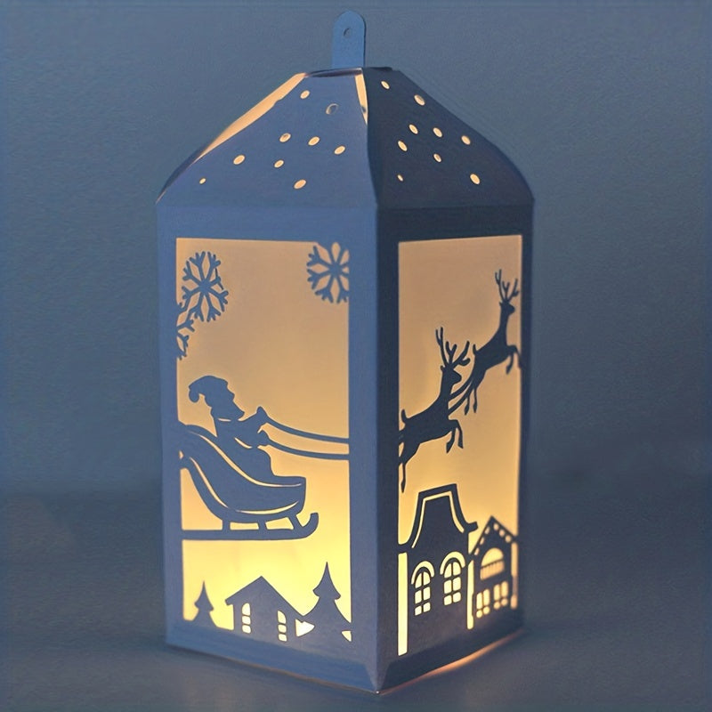 Merry Christmas Santa Deer Tree House Lantern Metal Cutting Dies