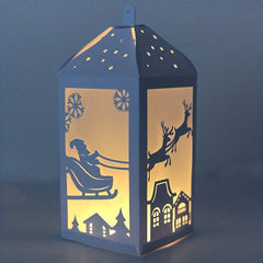Merry Christmas Santa Deer Tree House Lantern Metal Cutting Dies