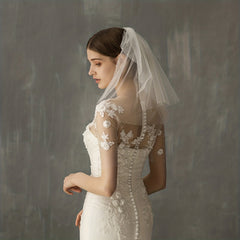 Double Layer Short Head Veil With Comb Mesh Veil Bridal Wedding Hair Accessories