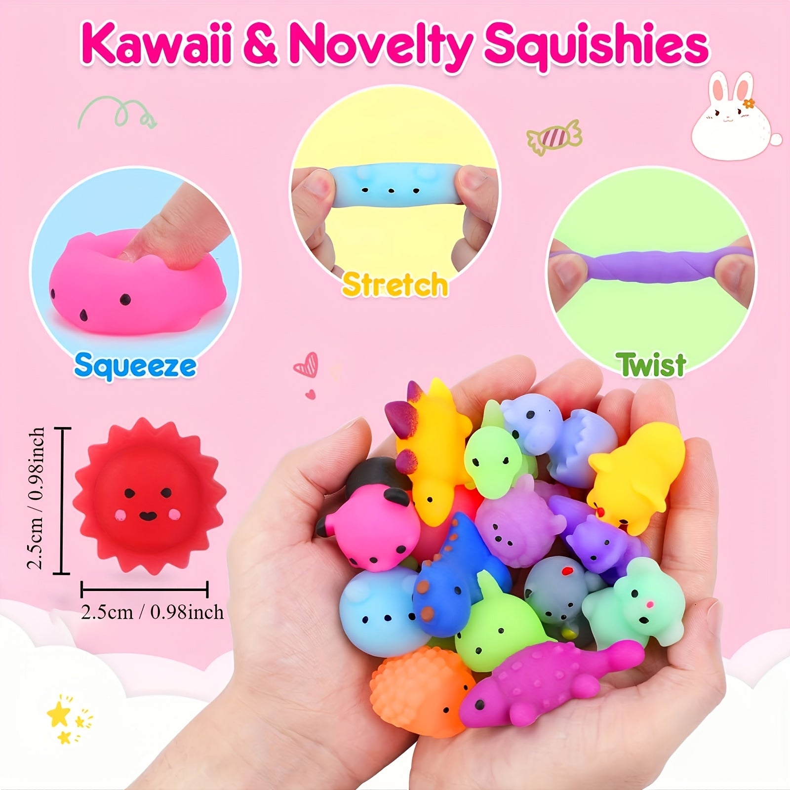 40pcs Animal Squeeze Toys - Class Prizes Party Favors for Birthdays