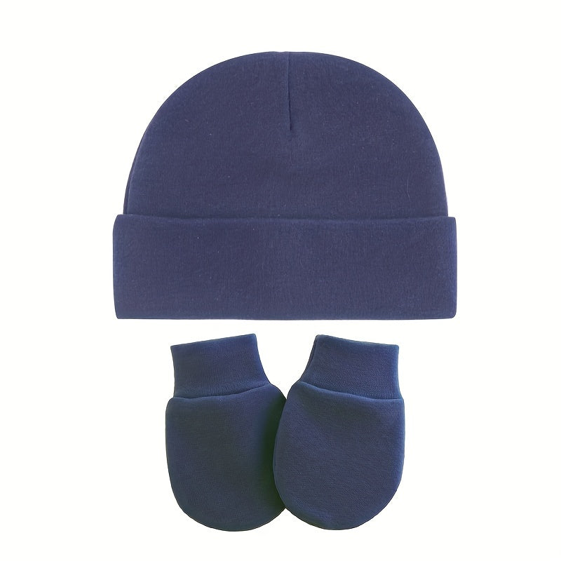 Newborn Beanie Cap & Mittens Set for Boys and Girls
