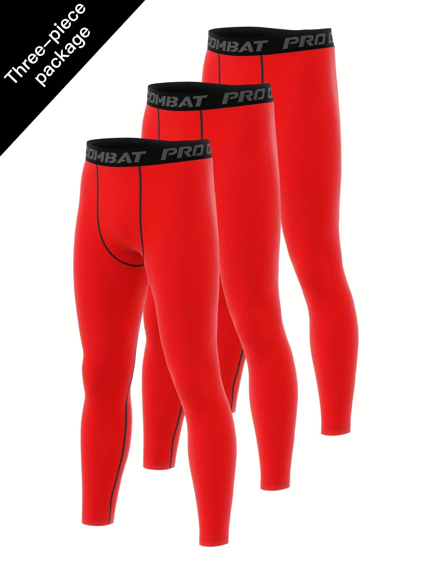 Men's 3pcs Leggings Active Sports Compression Pants