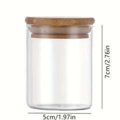 12pcs Glass Storage Jar Candy Jars With Lids Food Container Airtight Bamboo Lid