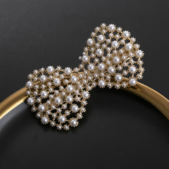 Faux Pearl Hair Clip Sweet Bow Headwear