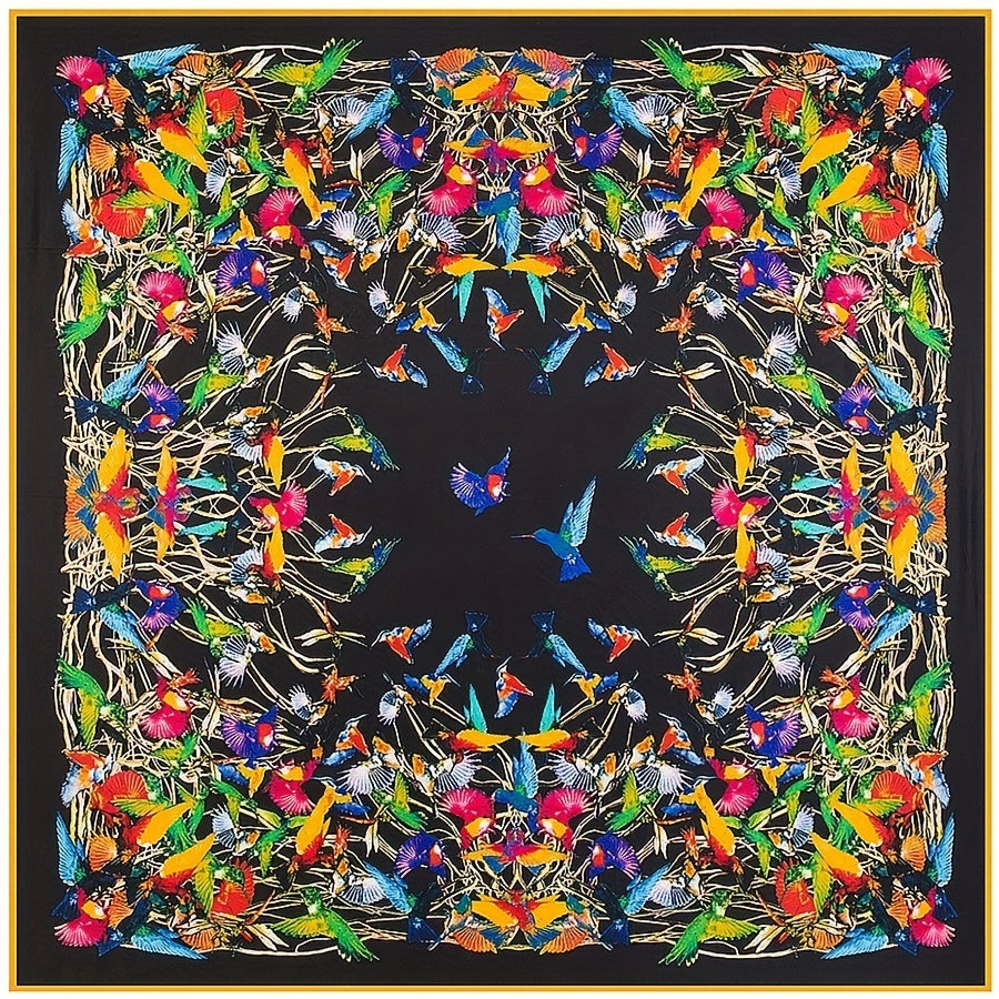 1pc 129 Square Satin Head Scarf Silk Feeling Soft Breathable Shawl Sunscreen