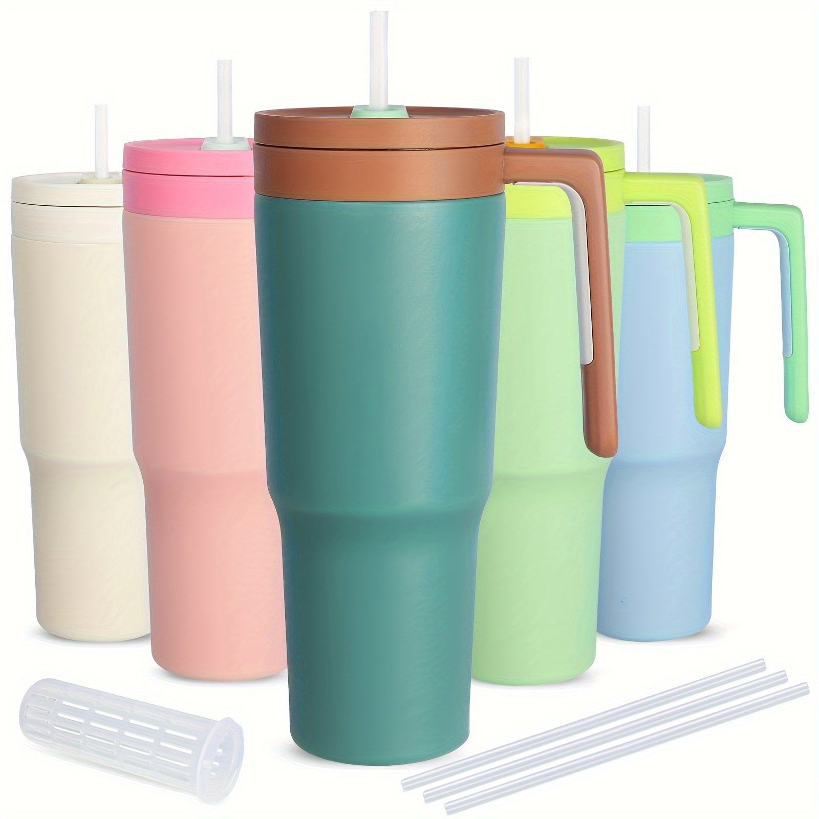 1200ml Travel Water Bottle With Handle Leakproof Lid Stainless Steel Tumbler