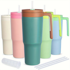 1200ml Travel Water Bottle With Handle Leakproof Lid Stainless Steel Tumbler