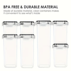 7pcs Kitchen Sealed Jar Storage Set for Grains Refrigerated Odorless