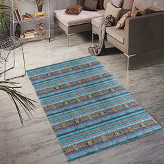 Vintage Moroccan Area Rug Boho Distressed Non-slip TPR Base Soft Polyester Mat