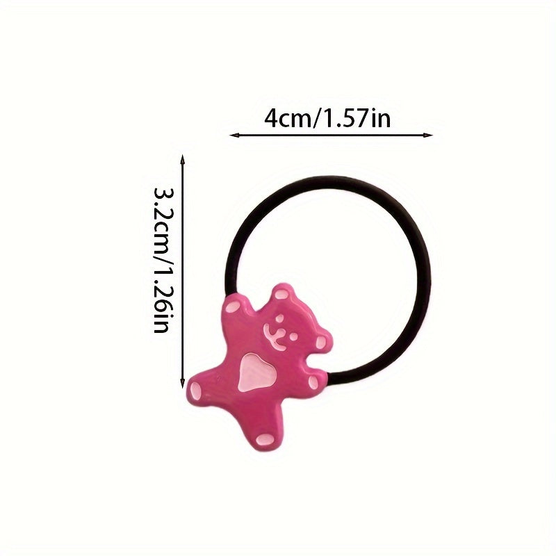 Kids' Cartoon Love Bear Hair Ring Small Animal Hair Tie