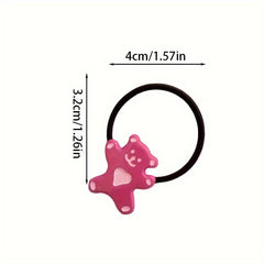 Kids' Cartoon Love Bear Hair Ring Small Animal Hair Tie