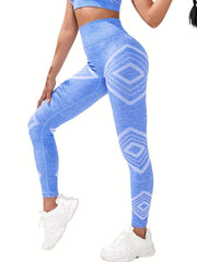Geometric Pattern Print Yoga Pants Women's Leggings