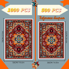 Vintage Persian Carpet Pattern Jigsaw Puzzle Red & Brown Floral
