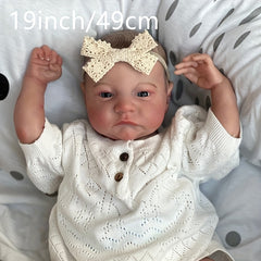 NPK Newborn Baby Doll Reborn Levi Awake Soft Silicone 3D Skin Tone Visible Veins