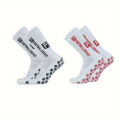 2 Pairs Men's Mid Crew Sport Socks - Sweat Absorbing & Comfy