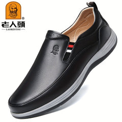LAORENTOU Men Leather Loafer Shoes Lightweight Slip On Formal Business Shoes