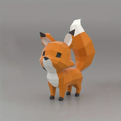 Fox 3D Paper Puzzle Home Decor Low Poly Animal Papercraft Art Gift