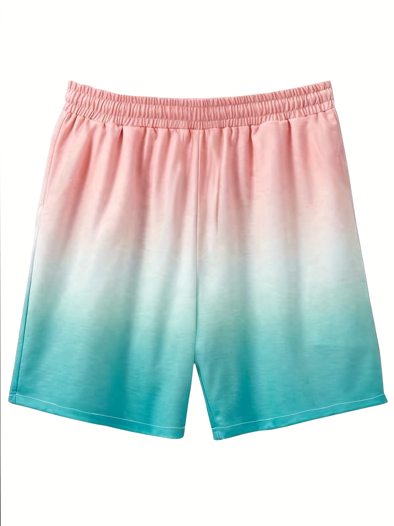 Quick Dry Gradient Men's Beach Shorts Drawstring Swim Trunks