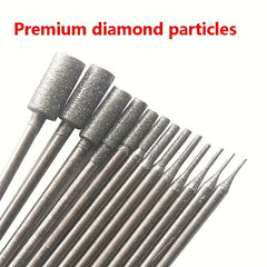 13pcs Cylinder Shape Diamond Burr Set for Rotary Tool